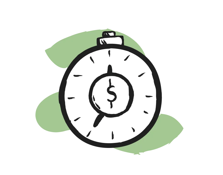 Time is Money Icon 1 Grün